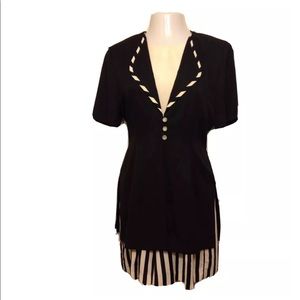 Women's Sailor Style Romper-Navy and Whitr-Sz 12